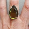 Zilveren ring gezet met druppelvormige zwarte Mystic Topaas 18.5 mm