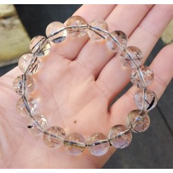 Stretch armband met zwarte Toermalijnkwarts