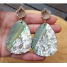 Vergulde oorbellen met Agaat geode en crackle schelp