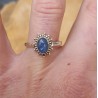 Zilveren ring gezet met ovale Kyaniet 17.5 mm