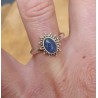 Zilveren ring gezet met ovale Kyaniet 17.5 mm