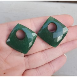 Creool hanger set vierkante Emerald