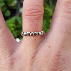 Zilveren ring hartjes verstelbaar