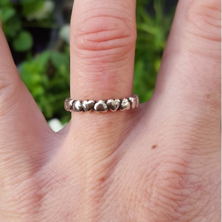 Zilveren ring hartjes verstelbaar