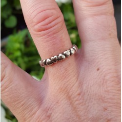 Zilveren ring hartjes verstelbaar