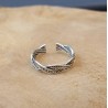 Zilveren ring gevlochten verstelbaar
