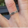 Zilveren ring gevlochten verstelbaar