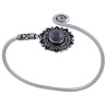 Zilveren armband / bangle met bewerkte setting gezet met Labradoriet