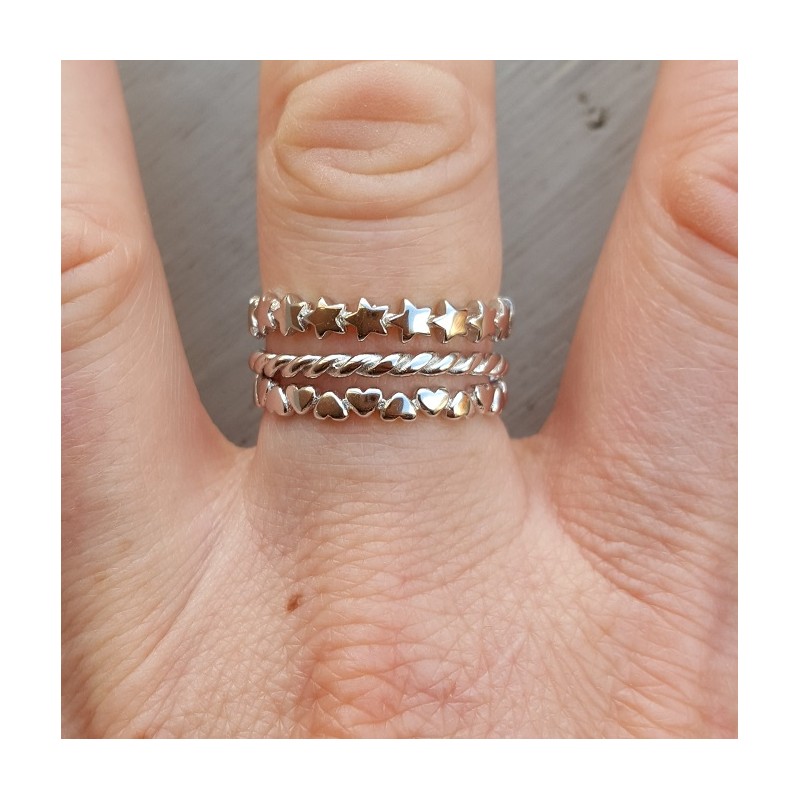 Zilveren ringen set 17.3 mm