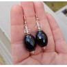 Oorbellen met zwarte Onyx en wit Topaas