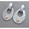 Vergulde creolen met zilveren oorhangers van Ecoleather en ornamenten