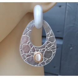 Vergulde creolen met zilveren oorhangers van Ecoleather en ornamenten