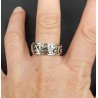 Zilveren bewerkte band ring