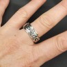 Zilveren bewerkte band ring