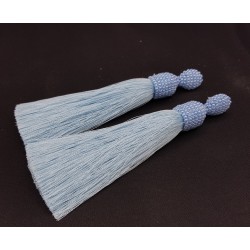 Licht blauwe tassel oorbellen