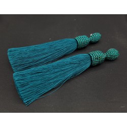 Zeegroene tassel oorbellen
