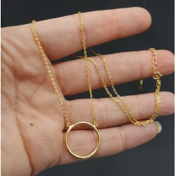 Ketting met circle hanger zilver of goudkleurig