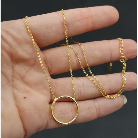 Ketting met circle hanger zilver of goudkleurig