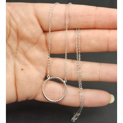Ketting met circle hanger zilver of goudkleurig