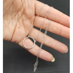 Ketting met circle hanger zilver of goudkleurig