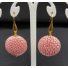 Oorbellen met licht roze Roggenleer