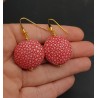 Oorbellen met donker roze Roggenleer