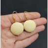 Oorbellen met beige Roggenleer