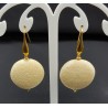 Oorbellen met beige Roggenleer
