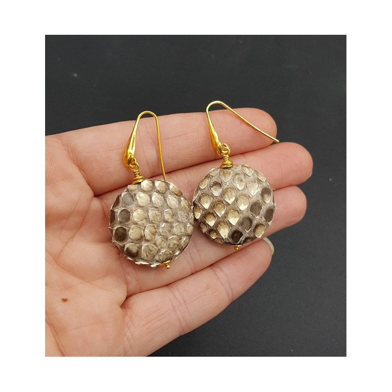 Oorbellen met natural Slangenleer