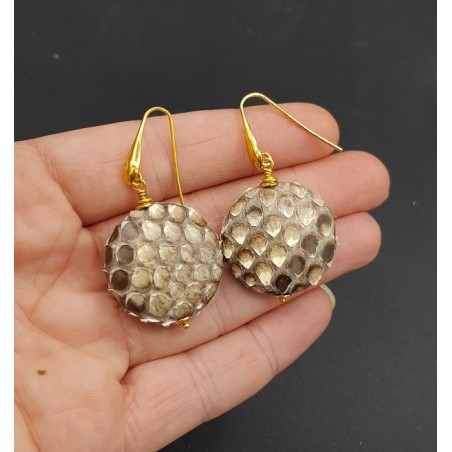Oorbellen met natural Slangenleer