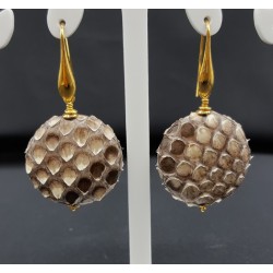Oorbellen met natural Slangenleer