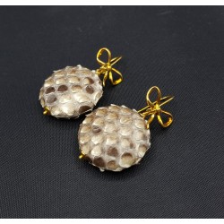 Oorbellen met natural Slangenleer