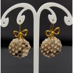 Oorbellen met natural Slangenleer