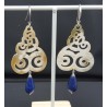 Oorbellen met Buffelhoorn en Lapis Lazuli