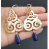 Oorbellen met Buffelhoorn en Lapis Lazuli