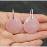 Zilveren oorbellen met grote roze Chalcedoon briolet