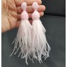 Tassel veren oorbellen roze