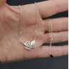 Zilveren ketting met blad hanger