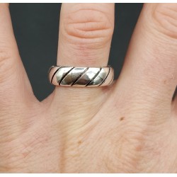 Zilveren band ring verstelbaar