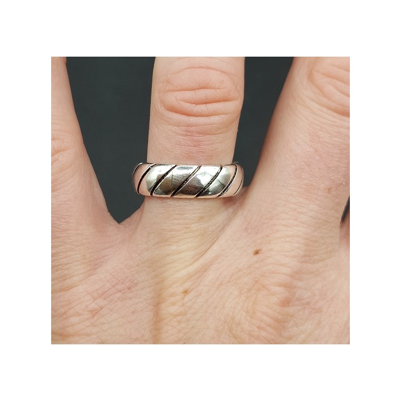 Zilveren band ring verstelbaar