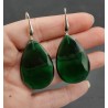 Zilveren oorbellen met grote Emerald groene quartz briolet