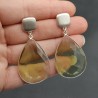 Zilveren oorbellen met groene Amethist quartz briolet