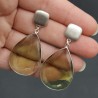 Zilveren oorbellen met groene Amethist quartz briolet