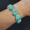 Zilveren armband met ovale cabochon geslepen Turkoois schakels