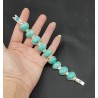 Zilveren armband met ovale cabochon geslepen Turkoois schakels