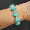 Zilveren armband met ovale cabochon geslepen Turkoois schakels