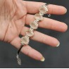 Zilveren armband gezet met vijf ovale facet Rozenkwarts stenen