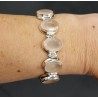 Zilveren armband gezet met vijf ovale facet Rozenkwarts stenen
