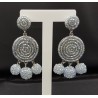 Beaded bead oorbellen zilver