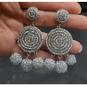 Beaded bead oorbellen zilver